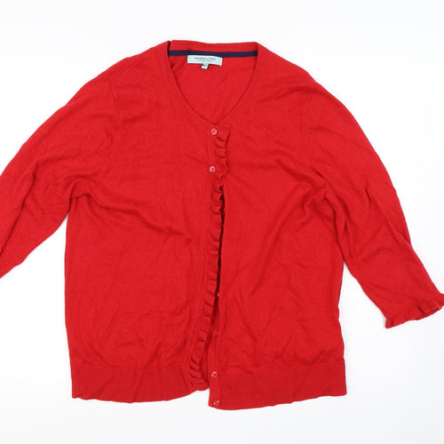 Dickins & Jones Womens Red   Cardigan Jumper Size L