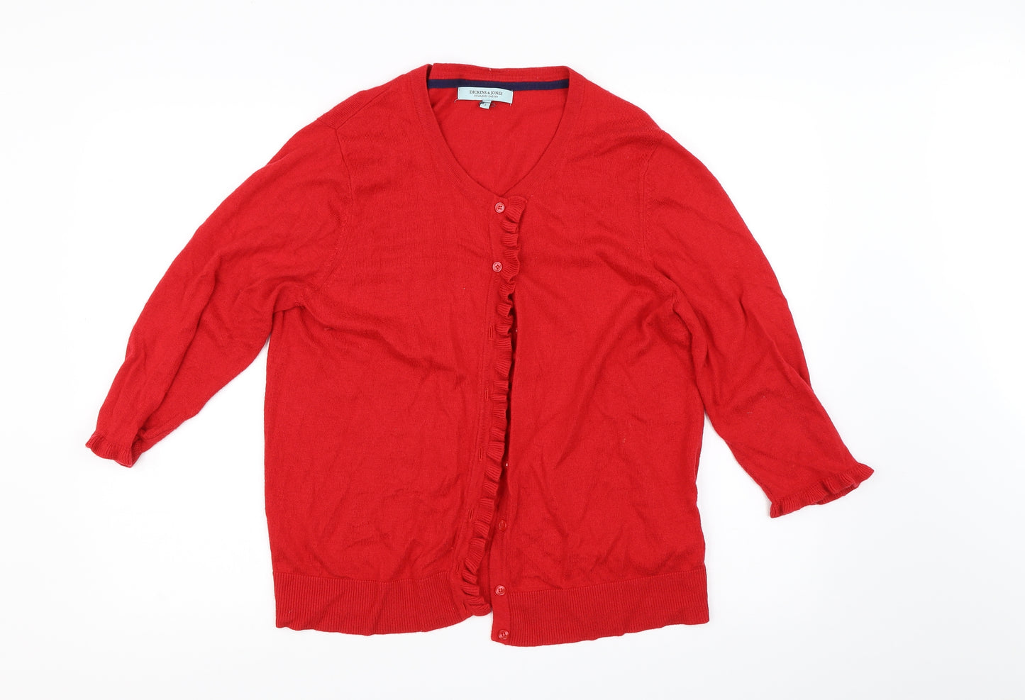 Dickins & Jones Womens Red   Cardigan Jumper Size L
