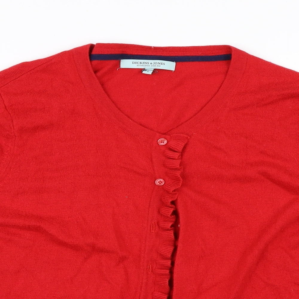 Dickins & Jones Womens Red   Cardigan Jumper Size L