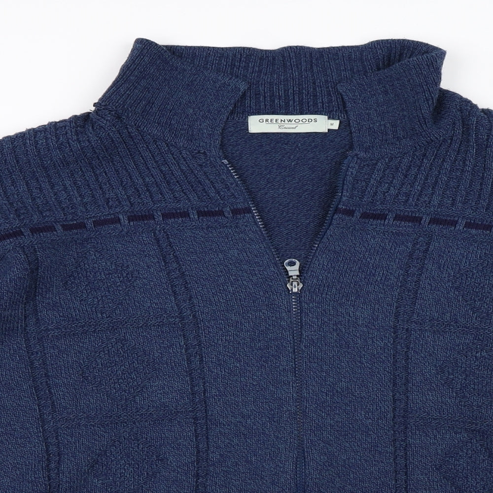 Greenwoods Mens Blue   Full Zip Jumper Size M
