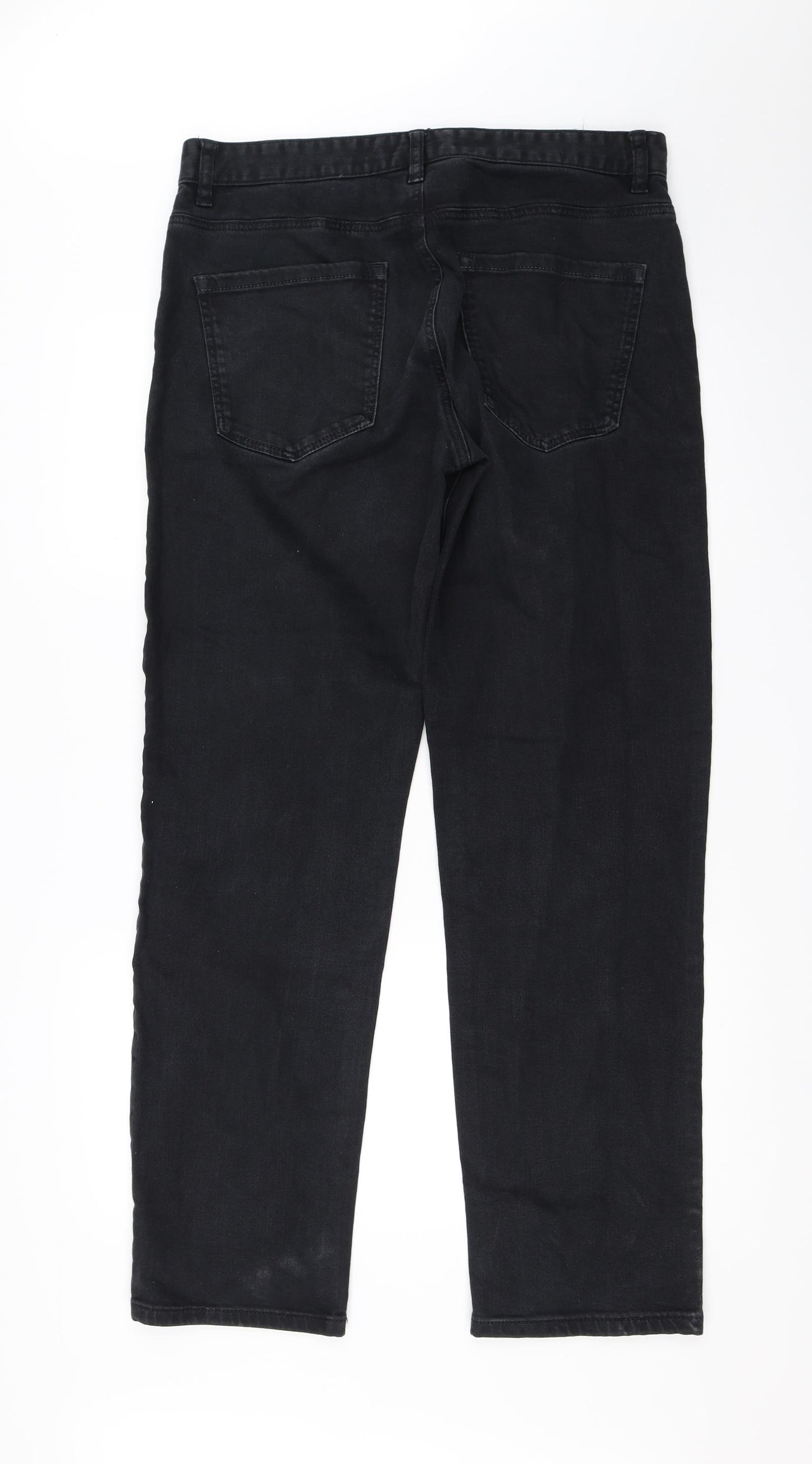 NEXT Mens Black   Straight Jeans Size 34 L31 in