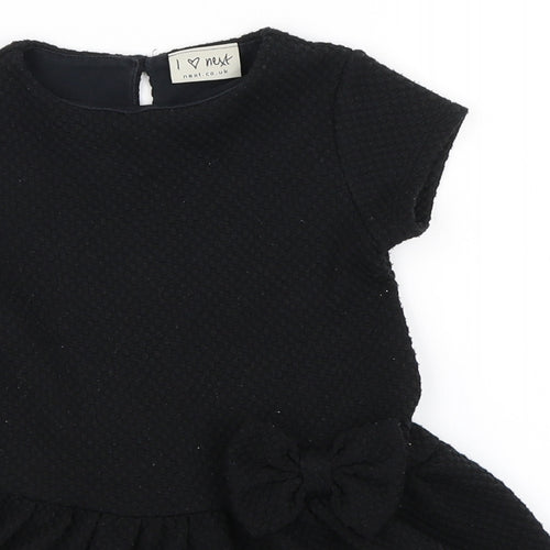 NEXT Girls Black   T-Shirt Dress  Size 12-18 Months