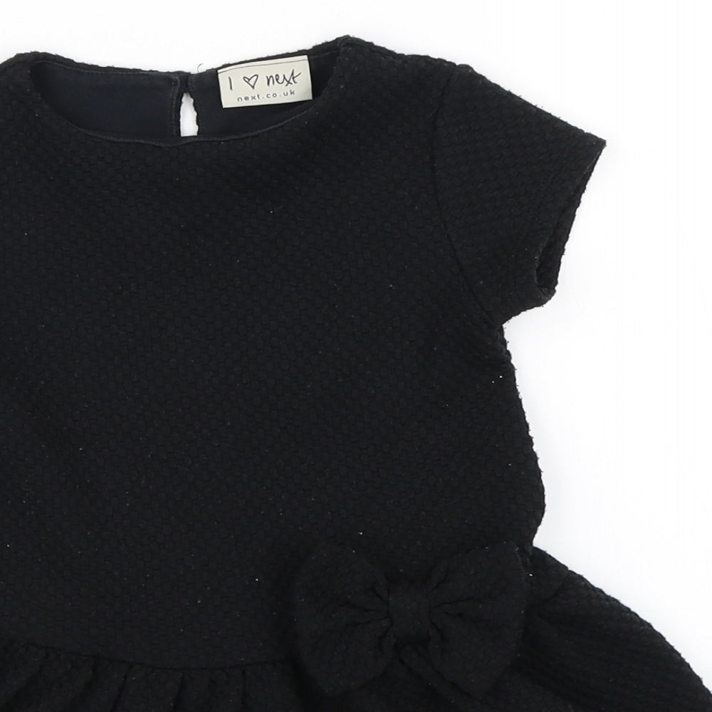 NEXT Girls Black   T-Shirt Dress  Size 12-18 Months