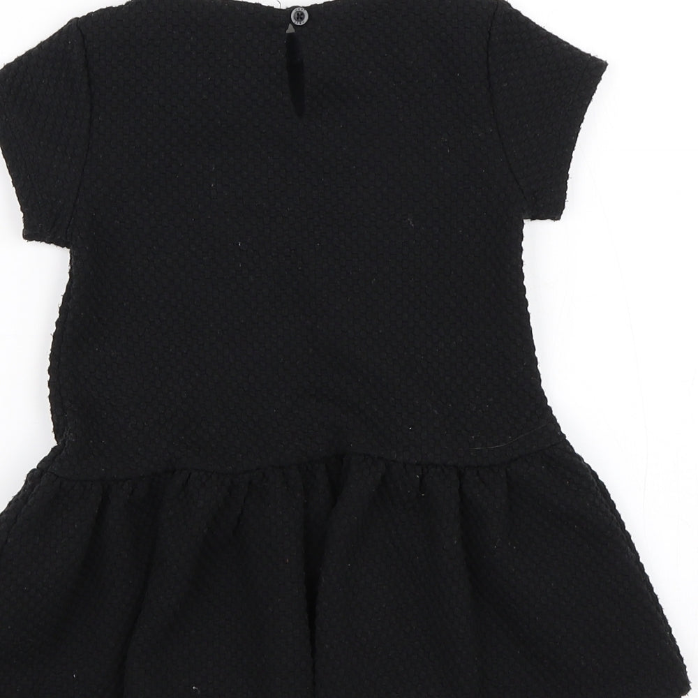 NEXT Girls Black   T-Shirt Dress  Size 12-18 Months