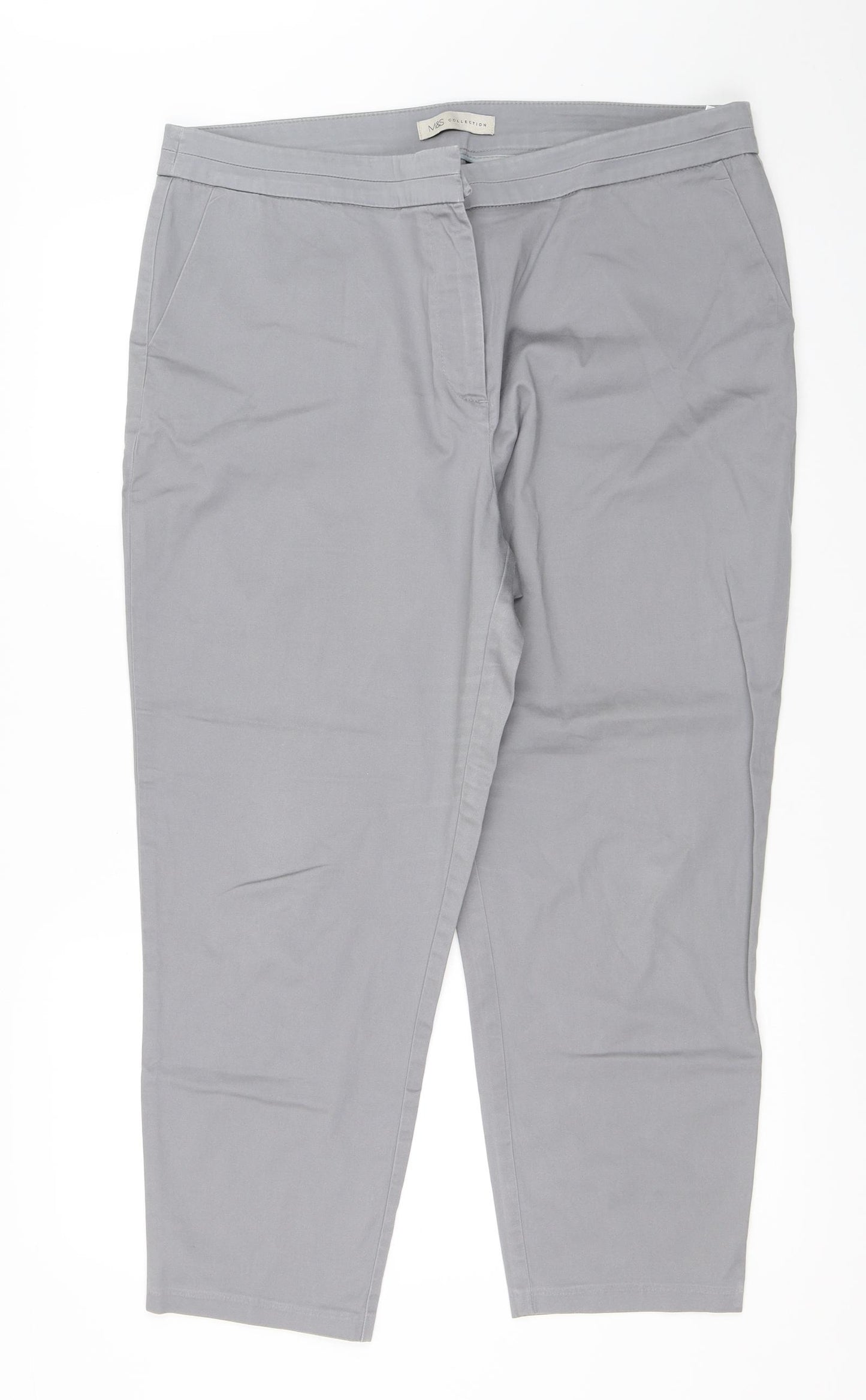 Marks and Spencer Womens Grey   Trousers  Size 18 L25 in