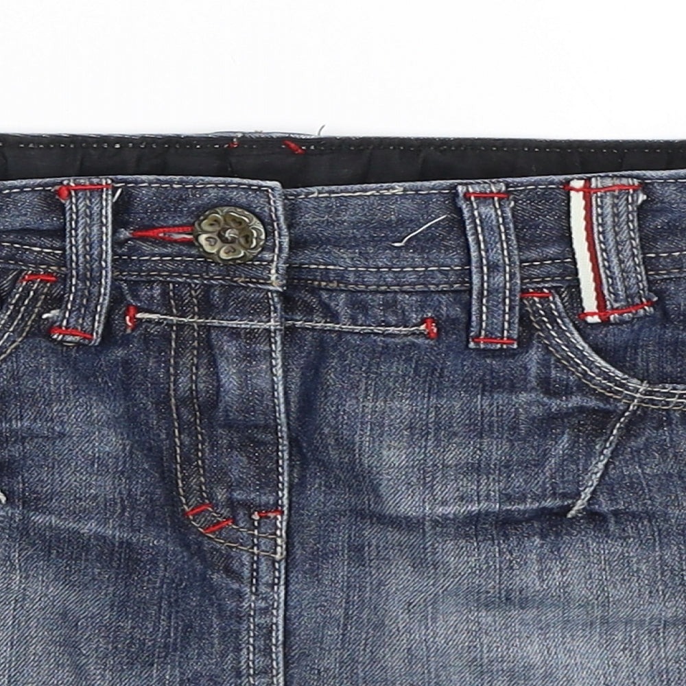 NEXT Girls Blue  Denim Mini Skirt Size 9 Years