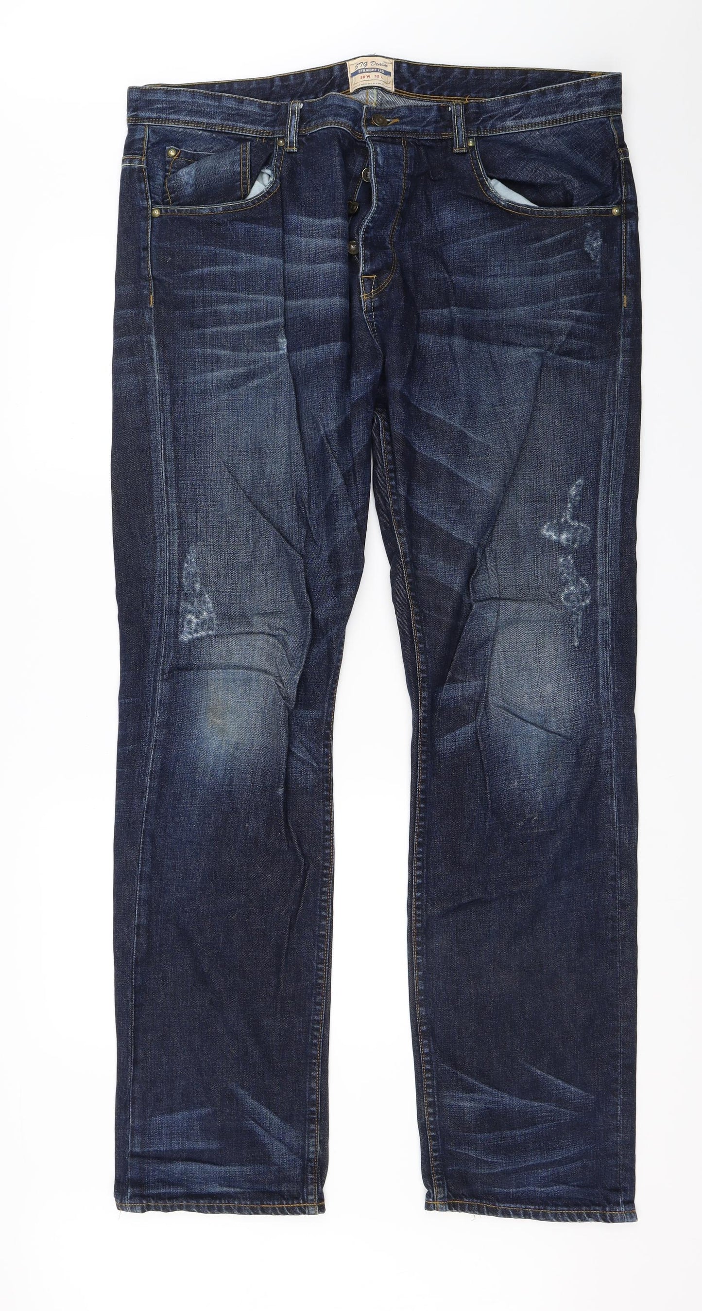 Debenhams Mens Blue   Straight Jeans Size 38 L32 in