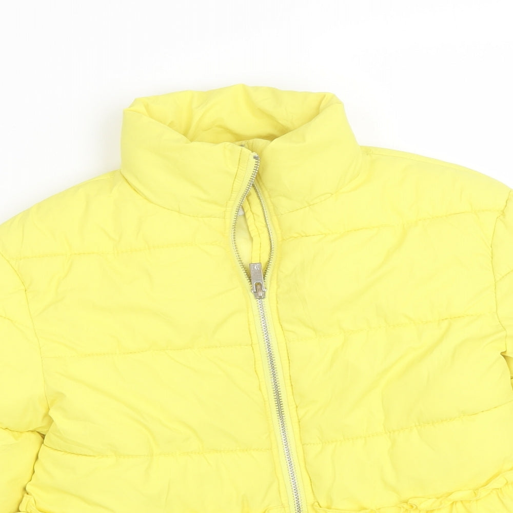 River Island Girls Yellow   Puffer Jacket Coat Size 7-8 Years