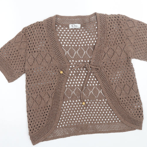 CHIC Womens Brown   Cardigan Jumper Size S