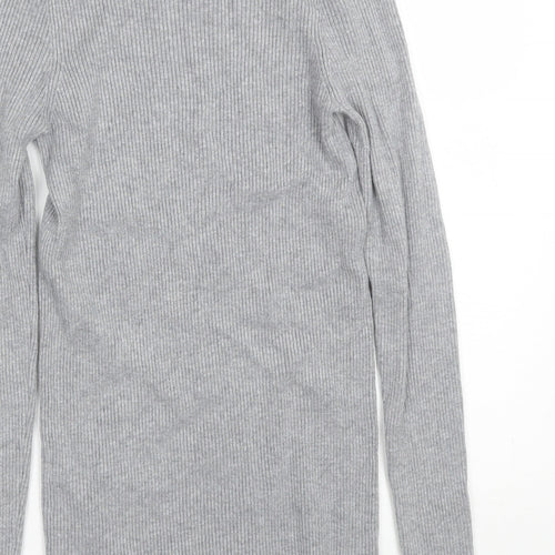 M&S Womens Grey   Wrap T-Shirt Size 8