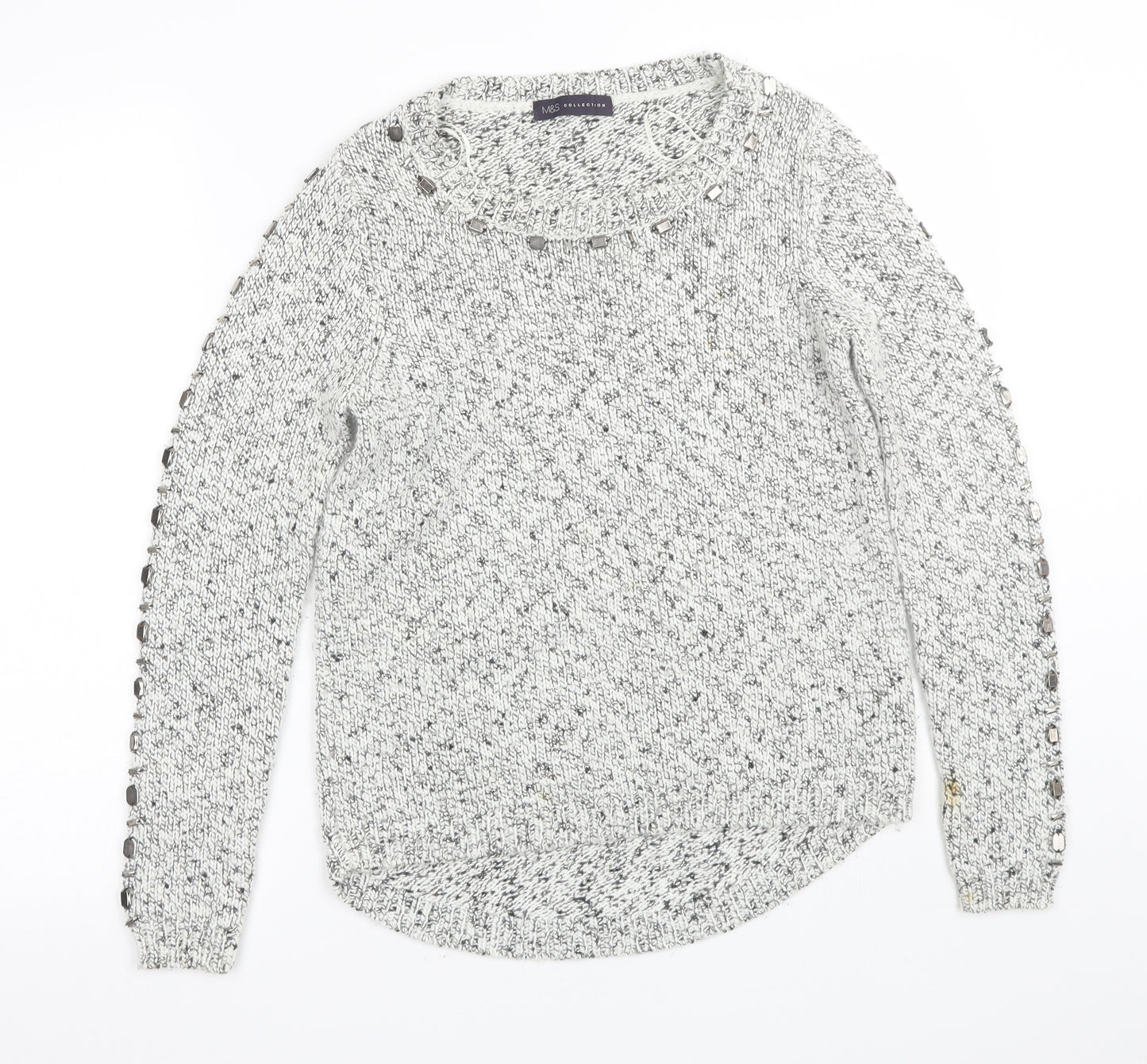M&S Womens White   Pullover Jumper Size 8