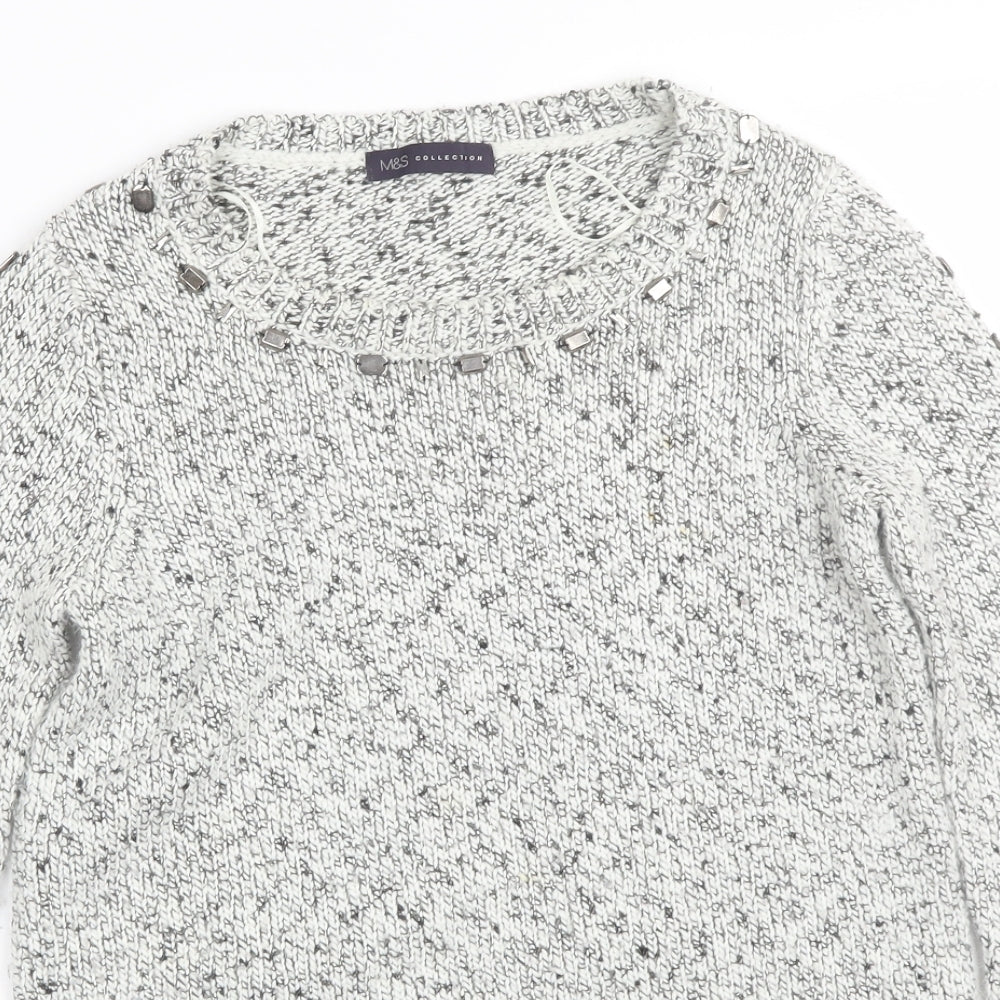 M&S Womens White   Pullover Jumper Size 8