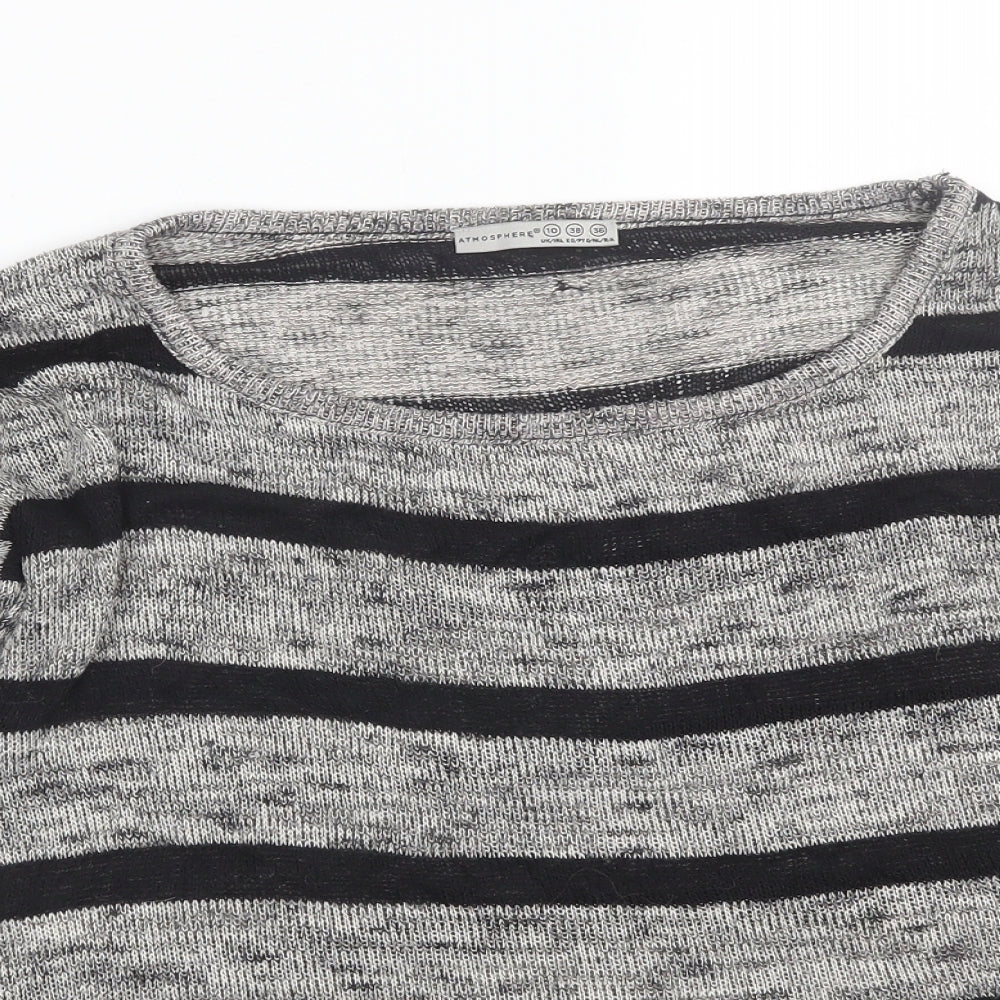 Atmosphere Womens Grey Striped  Pullover Jumper Size 10
