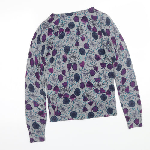 Debenhams Womens Grey Floral  Cardigan Jumper Size 10
