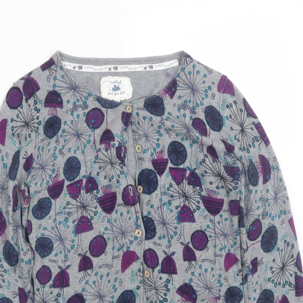 Debenhams Womens Grey Floral  Cardigan Jumper Size 10
