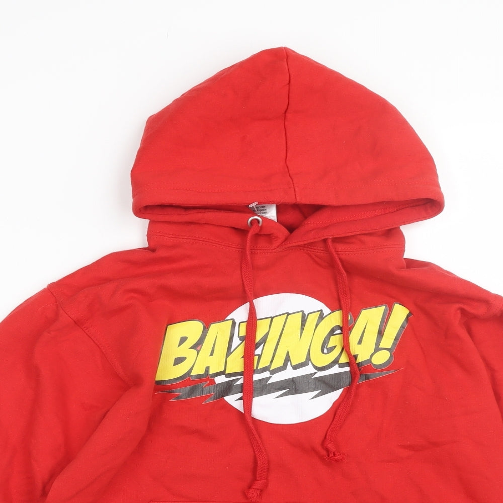 Stars & Stripes Mens Red   Pullover Hoodie Size S  - big bang theory