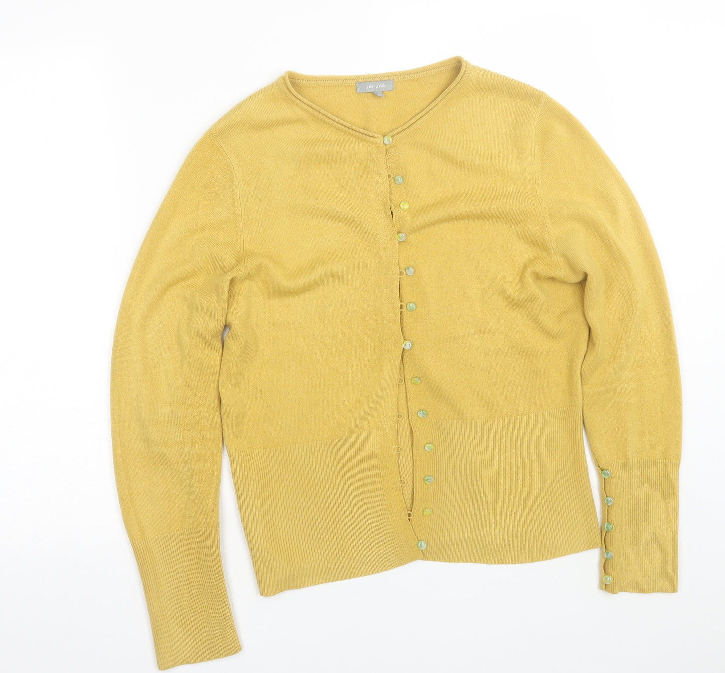 Per Una Womens Yellow   Cardigan Jumper Size 16