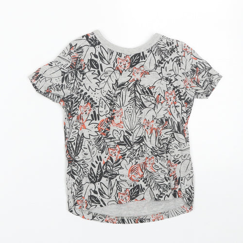 George Boys Grey Animal Print  Basic T-Shirt Size 2-3 Years  - Tigers