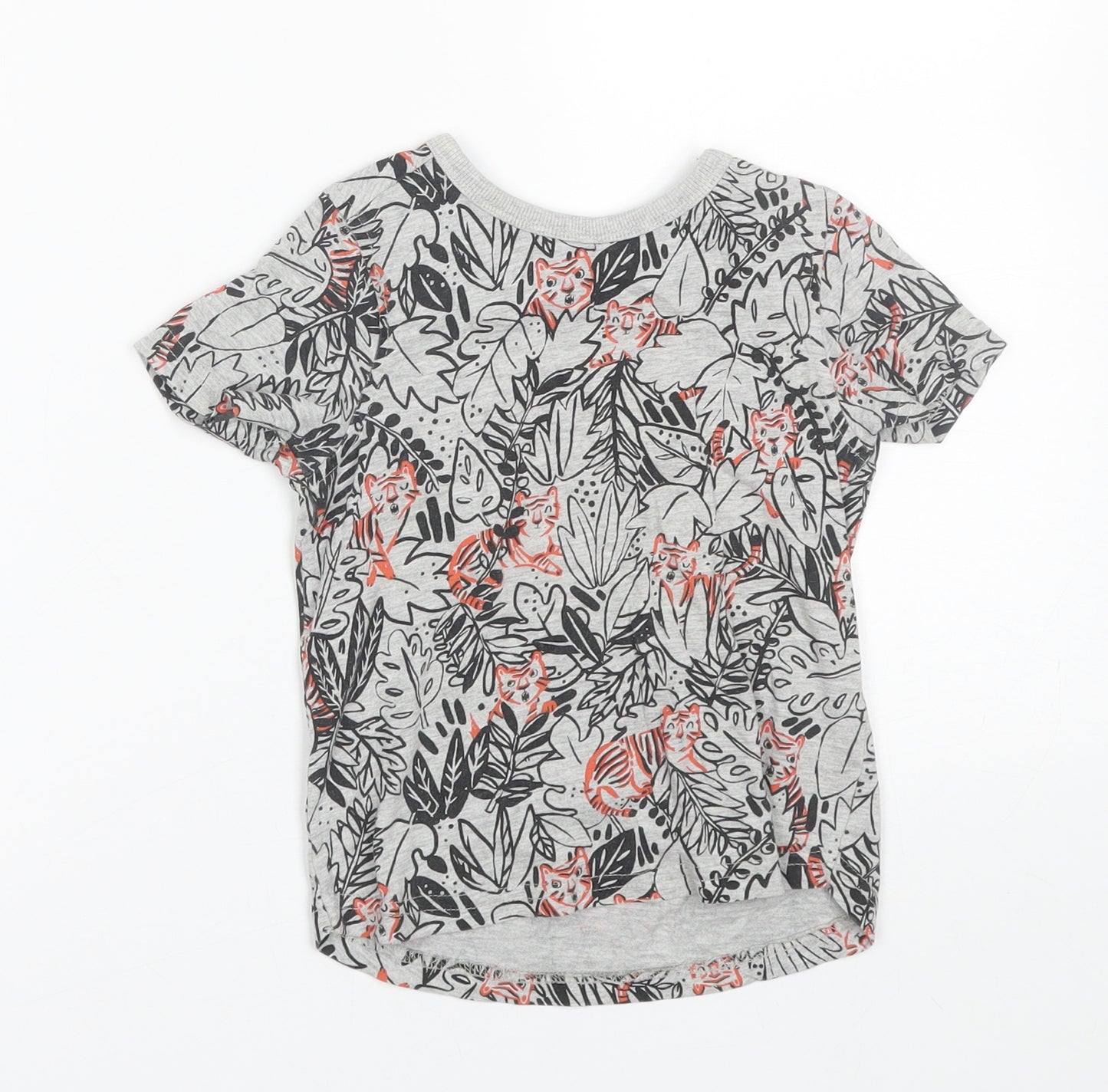 George Boys Grey Animal Print  Basic T-Shirt Size 2-3 Years  - Tigers