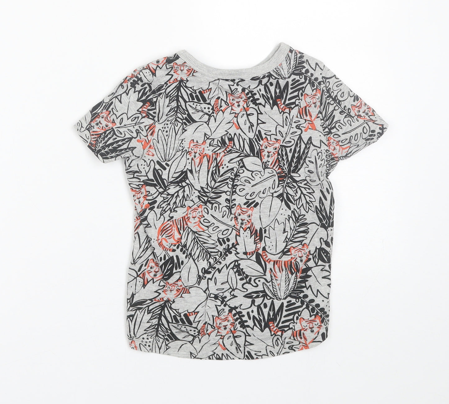 George Boys Grey Animal Print  Basic T-Shirt Size 2-3 Years  - Tigers