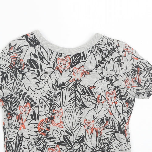 George Boys Grey Animal Print  Basic T-Shirt Size 2-3 Years  - Tigers