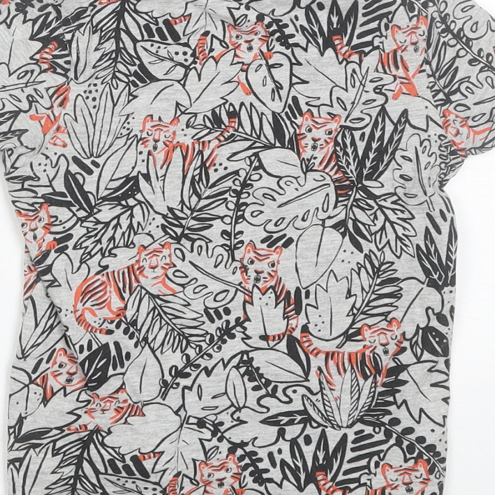 George Boys Grey Animal Print  Basic T-Shirt Size 2-3 Years  - Tigers