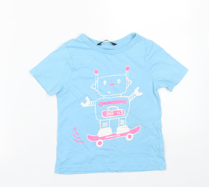 George Boys Blue   Basic T-Shirt Size 2-3 Years  - Robot