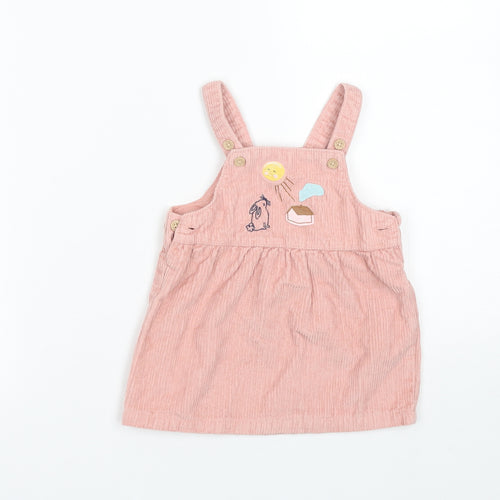 M&S Girls Pink  Corduroy Pinafore/Dungaree Dress  Size 3-6 Months