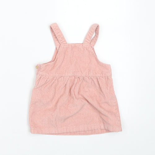 M&S Girls Pink  Corduroy Pinafore/Dungaree Dress  Size 3-6 Months
