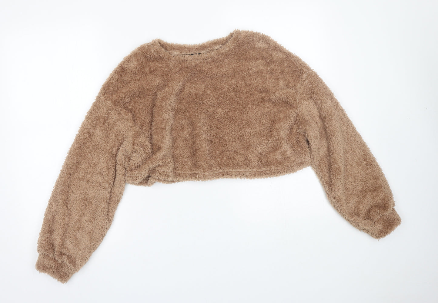 Shien Womens Brown  Fleece Pullover Jumper Size S