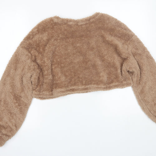 Shien Womens Brown  Fleece Pullover Jumper Size S