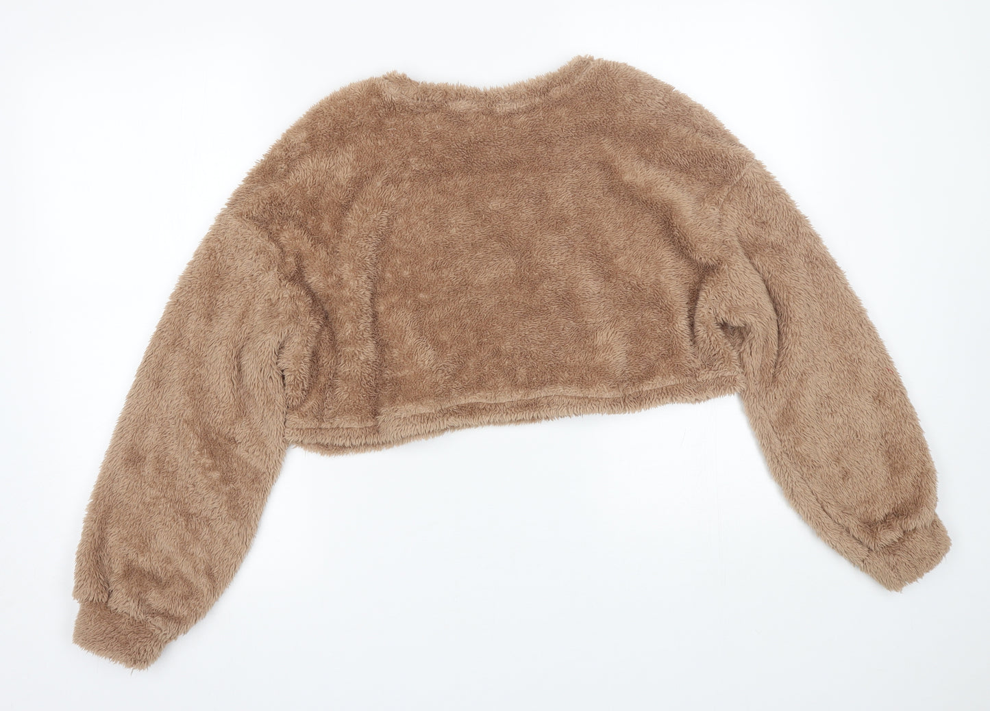 Shien Womens Brown  Fleece Pullover Jumper Size S