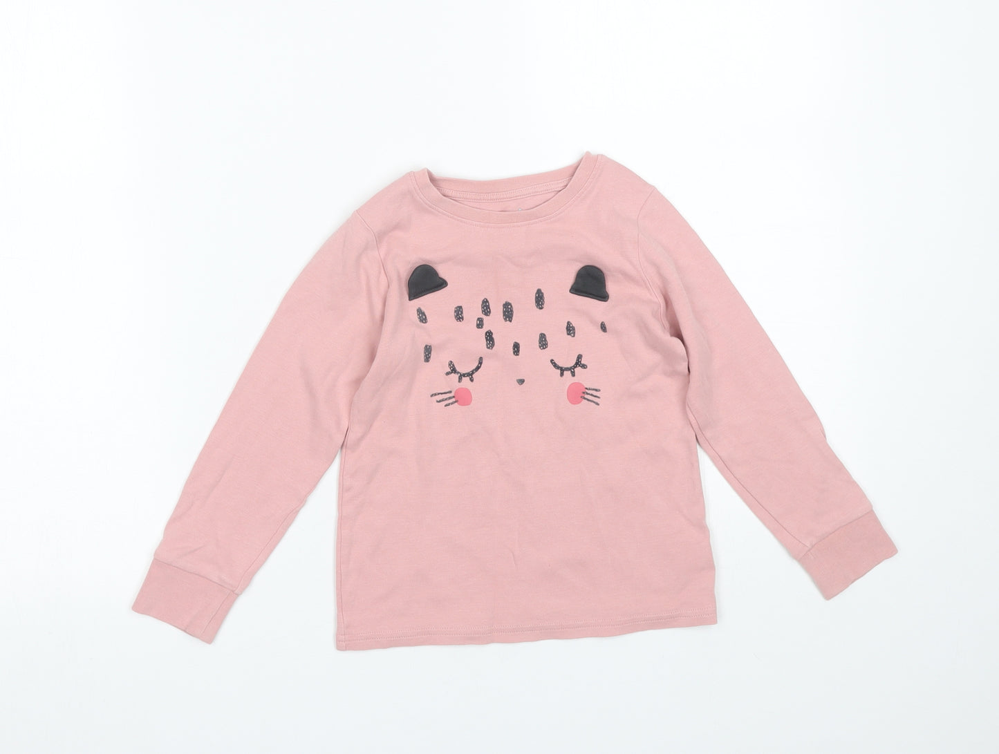 NEXT Girls Pink   Top Pyjama Top Size 4-5 Years  - Cat