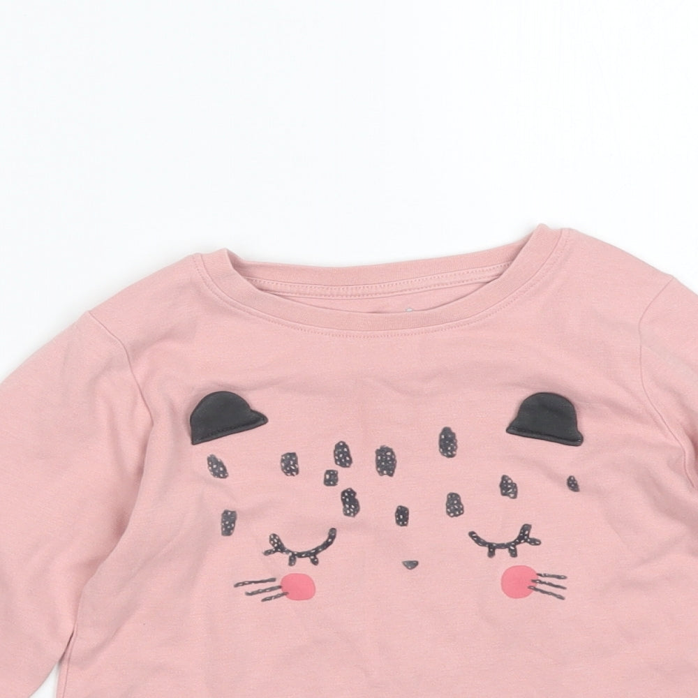 NEXT Girls Pink   Top Pyjama Top Size 4-5 Years  - Cat