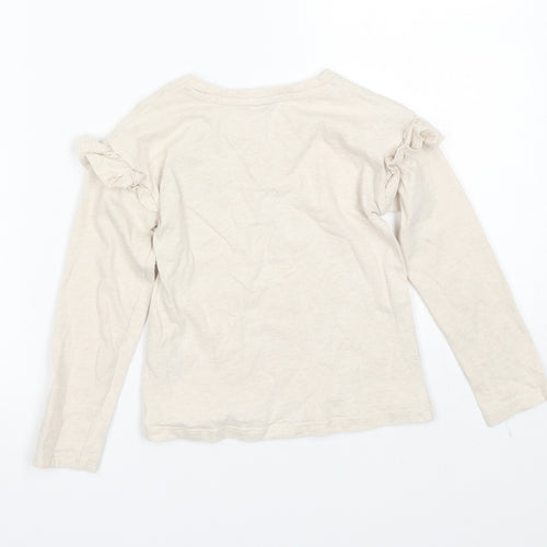 TU Girls Beige   Basic T-Shirt Size 5 Years  - butterfly