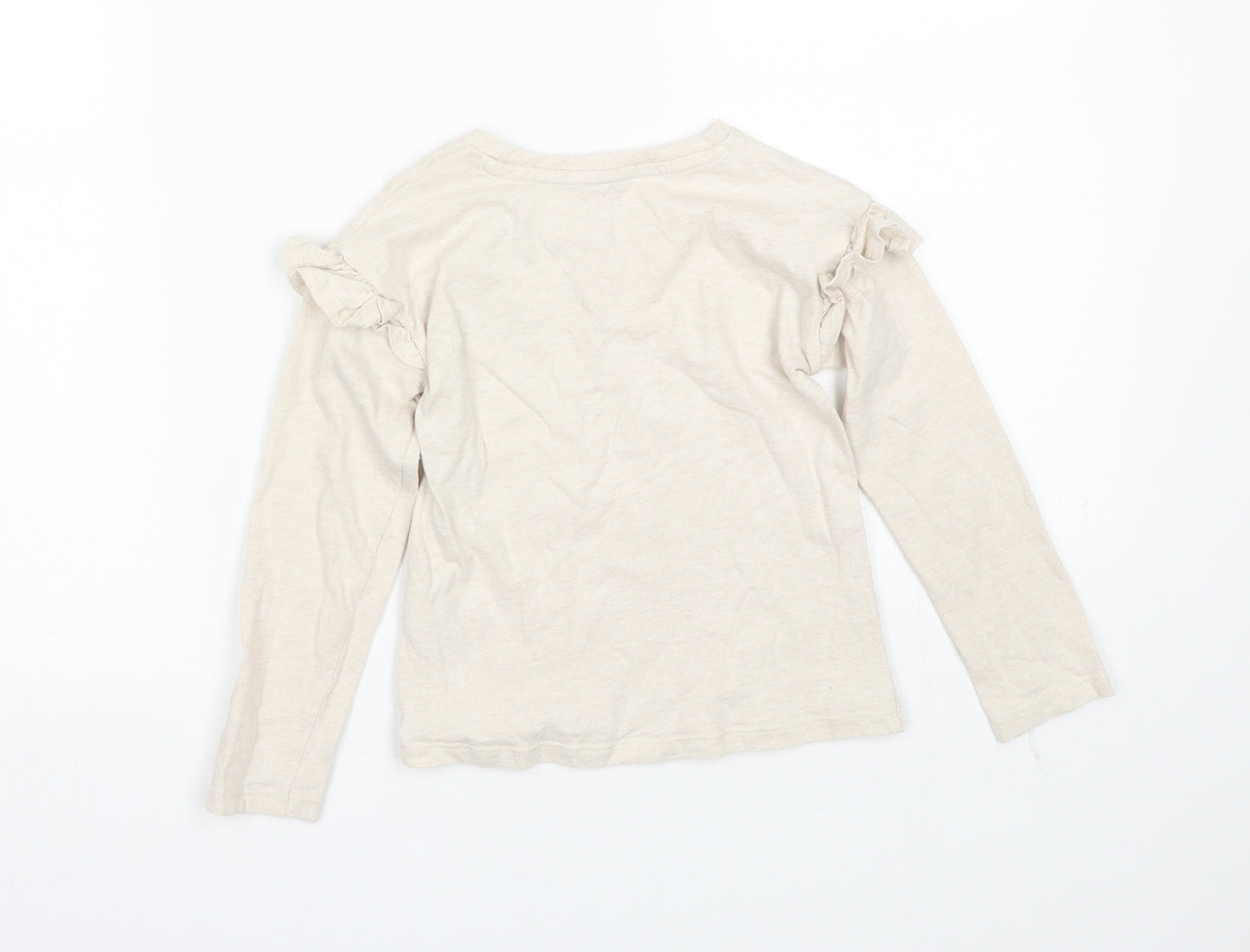 TU Girls Beige   Basic T-Shirt Size 5 Years  - butterfly
