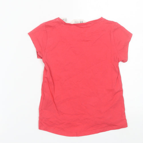 H&M Girls Red   Basic T-Shirt Size 5-6 Years  - Minnie mouse