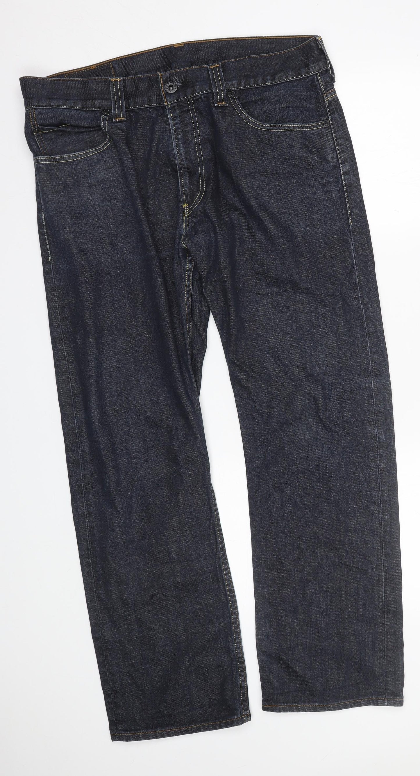 Levis Mens Blue  Denim Straight Jeans Size 36 L28 in