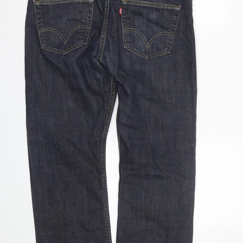 Levis Mens Blue  Denim Straight Jeans Size 36 L28 in