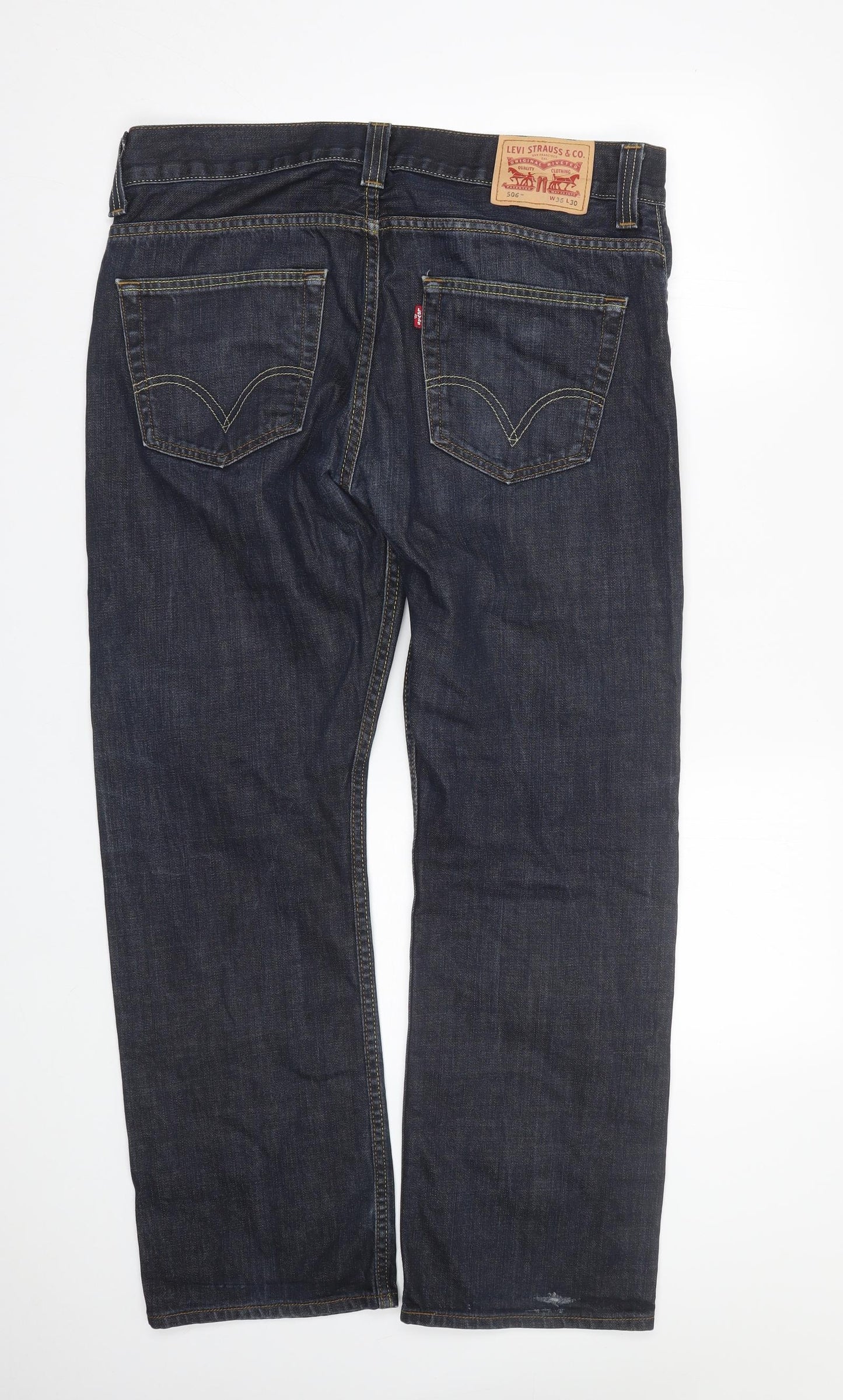 Levis Mens Blue  Denim Straight Jeans Size 36 L28 in