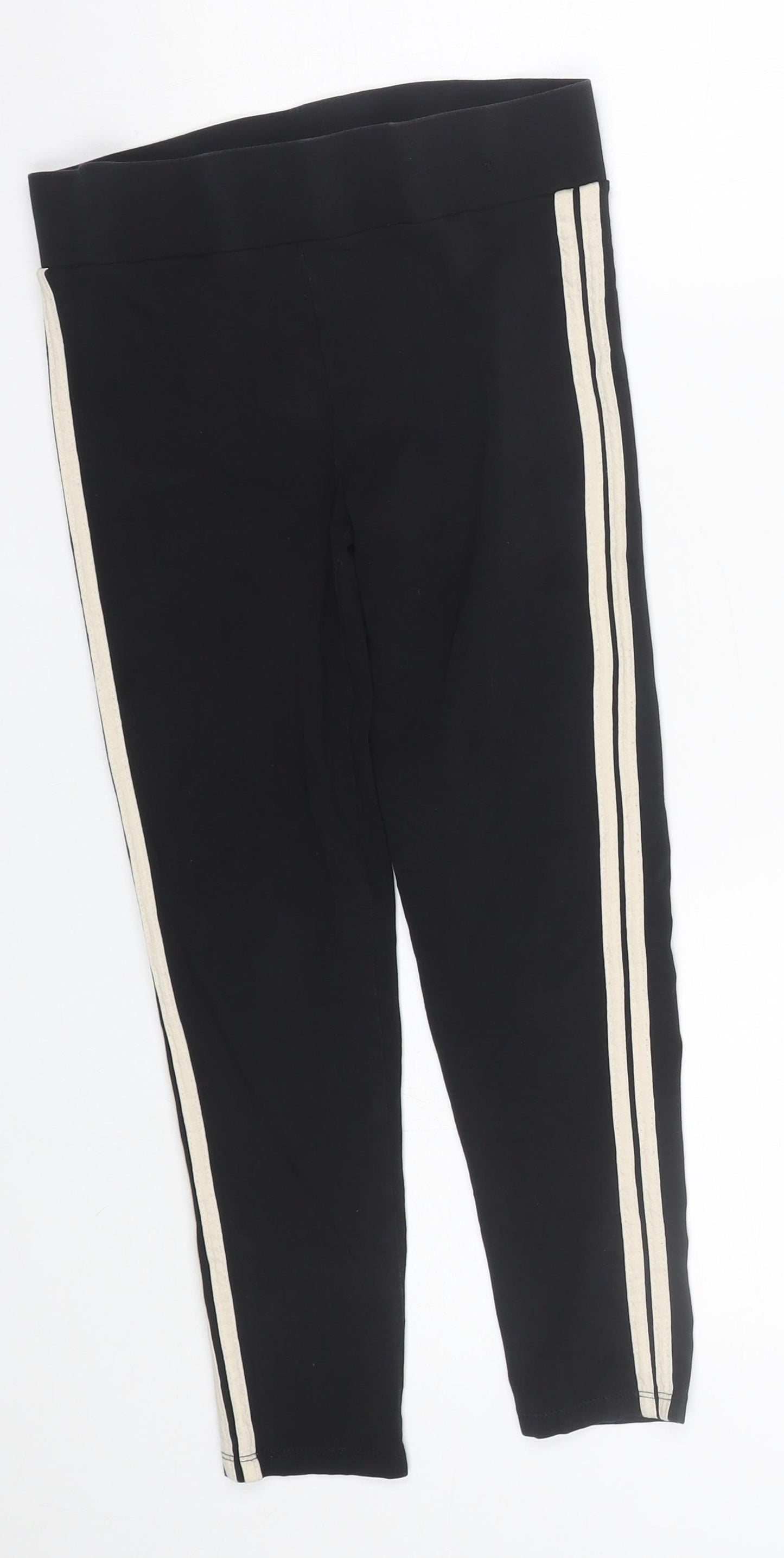 George Girls Black Striped  Capri Trousers Size 10-11 Years - Leggings