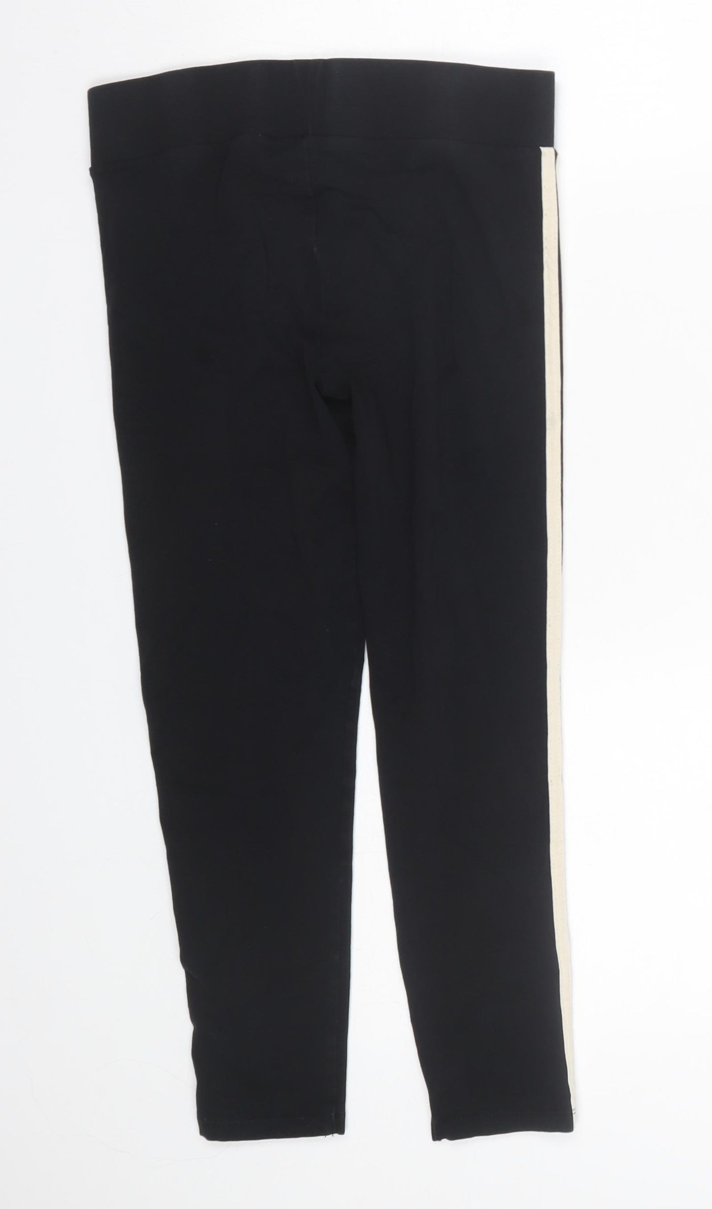 George Girls Black Striped  Capri Trousers Size 10-11 Years - Leggings