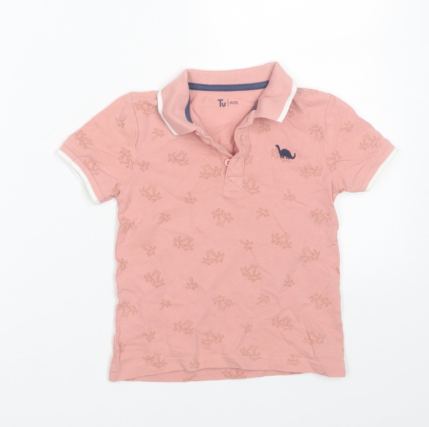 TU Boys Pink Floral  Basic Polo Size 2-3 Years