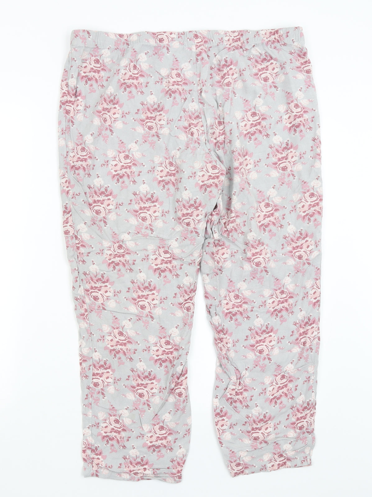 H&M Womens Blue Floral  Trousers  Size L L25 in