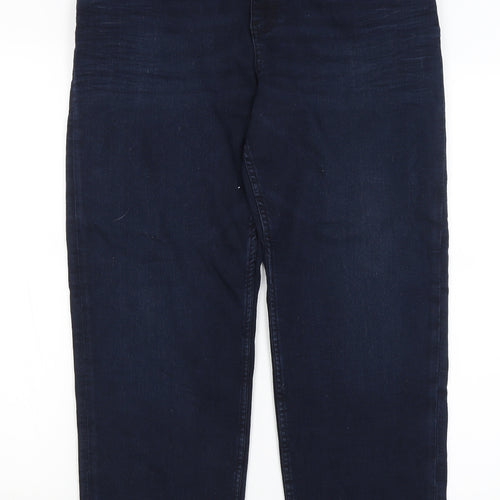 M&S Womens Blue   Straight Jeans Size 18 L28 in