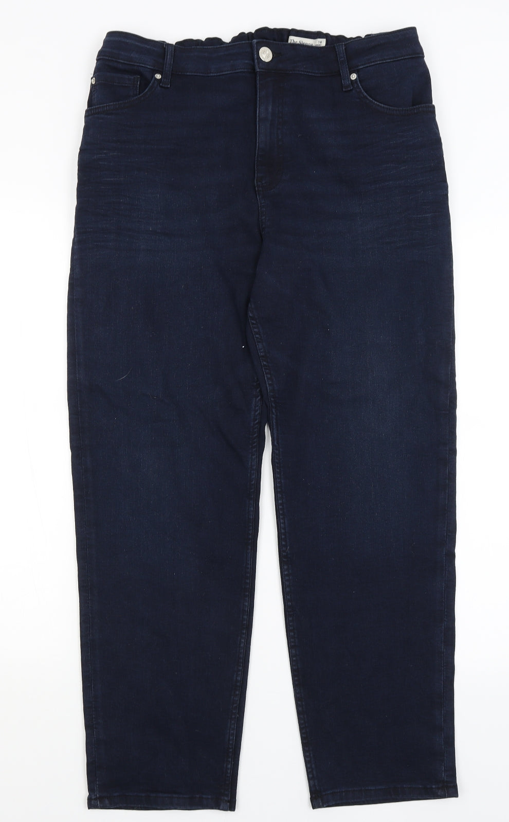 M&S Womens Blue   Straight Jeans Size 18 L28 in