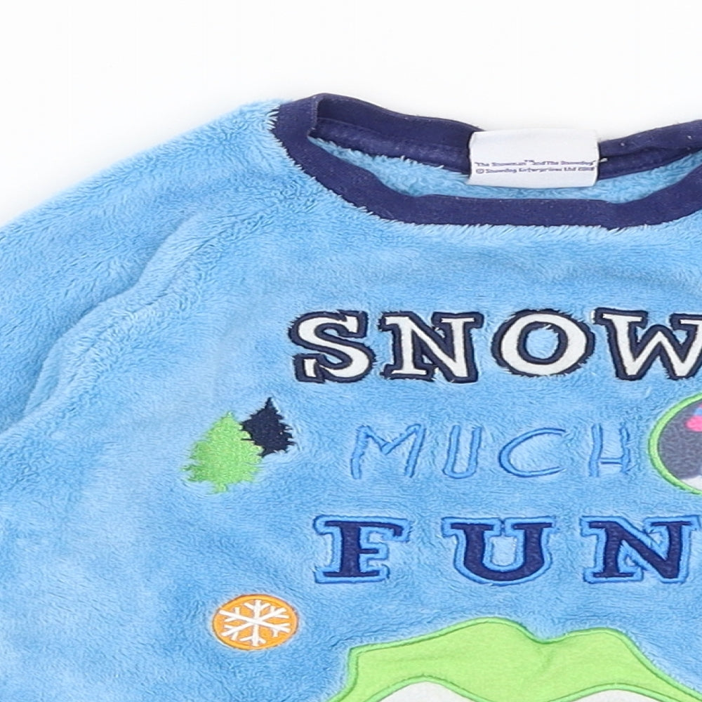 George Boys Blue   Pullover Jumper Size 3-4 Years  - Snow Much Fun