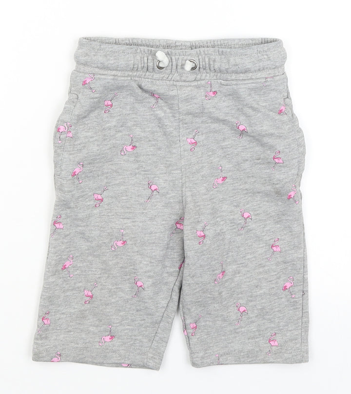 TU Boys Grey   Sweat Shorts Size 6 Years - Flamingoes