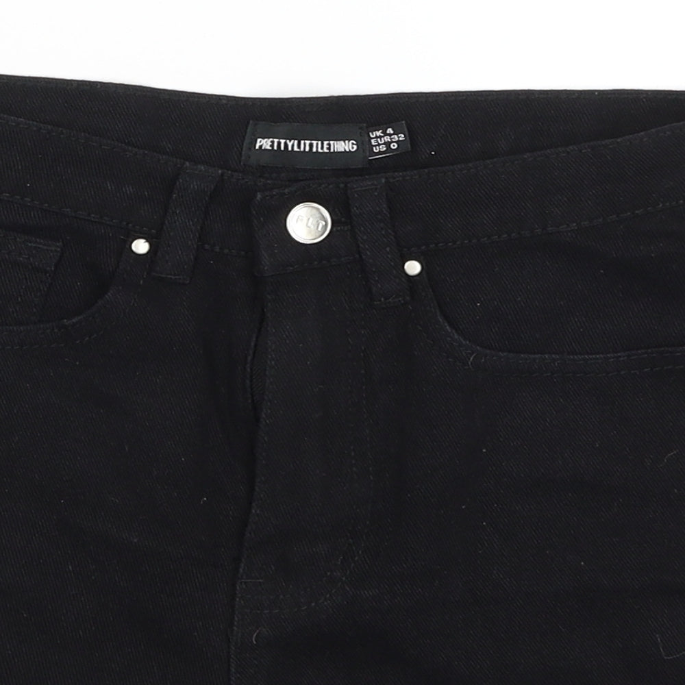 Pretty Little Thing Womens Black   Hot Pants Shorts Size 4