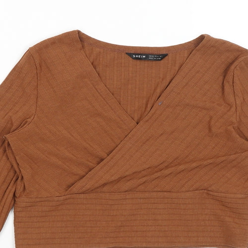SheIn Womens Brown   Cropped T-Shirt Size XS